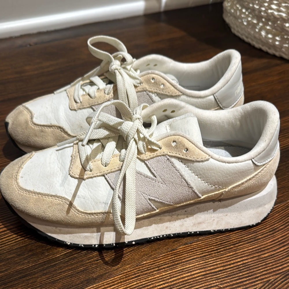 Cream and White Sneakers